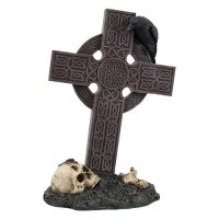 Large Raven On Tombstone Cross
