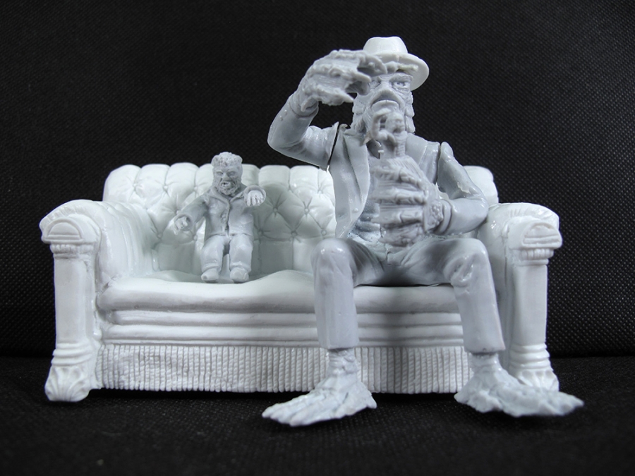 Munsters Aurora Scale Living Room Uncle Gilbert Creature from the Black Lagoon Model Kit - Click Image to Close