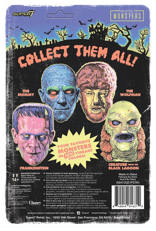 Frankenstein Costume Colors 3.75 Inch ReAction Figure - Click Image to Close