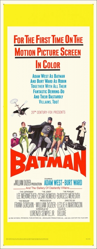 Batman 1966 Adam West & Burt Ward 14X36 Insert Reproduction Poster - Click Image to Close