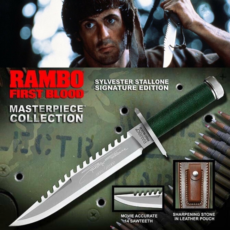 Rambo First Blood Knife SIGNATURE Masterpiece Collection Prop Replica - Click Image to Close