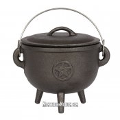 Cast Iron Cauldron 6 Inch with Pentagram