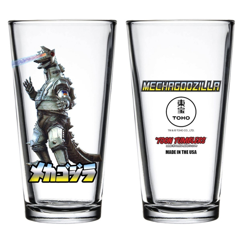 Godzilla MechaGodzilla Toon Tumbler Pint Glass - Click Image to Close