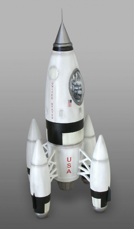 Retro Apollo 27 Plastic Rocket Model Assembly Kit - Click Image to Close