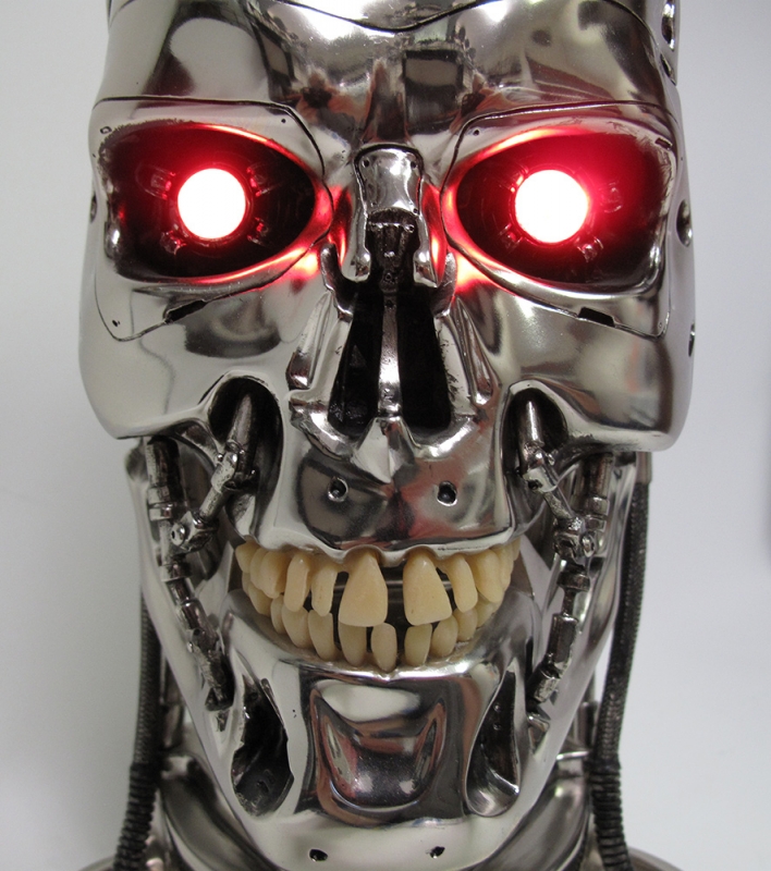 Terminator 2 Judgement Day Endoskeleton Endoskull Head T-800 Prop Replica by Hollywood Collector's Gallery - Click Image to Close