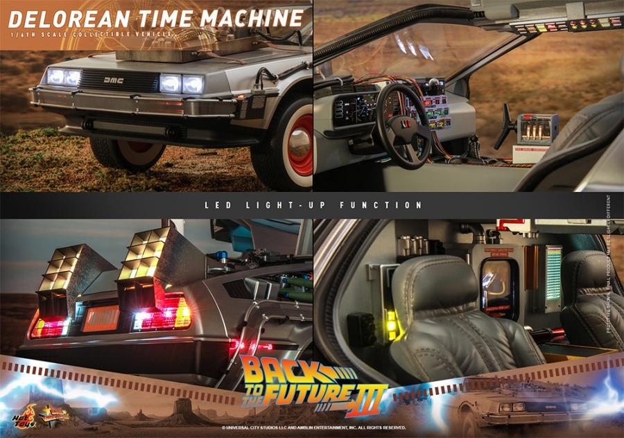 Back to the Future III Delorean Time Machine 1/6 Scale Replica by Hot Toys - Click Image to Close