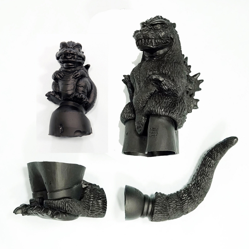Godzilla 1993 Mame Godzilla and Baby Godzilla Soft Vinyl Model Kit by Kaiyodo - Click Image to Close