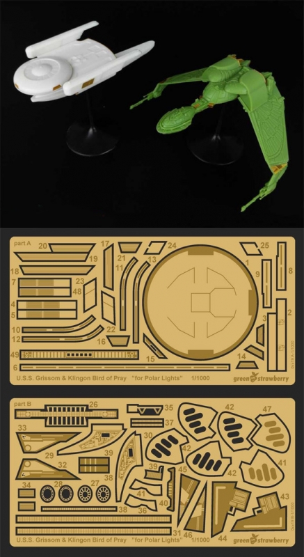 Star Trek U.S.S. Grissom & Klingon Bird of Prey Photoetch Detail Set by Green Strawberry - Click Image to Close