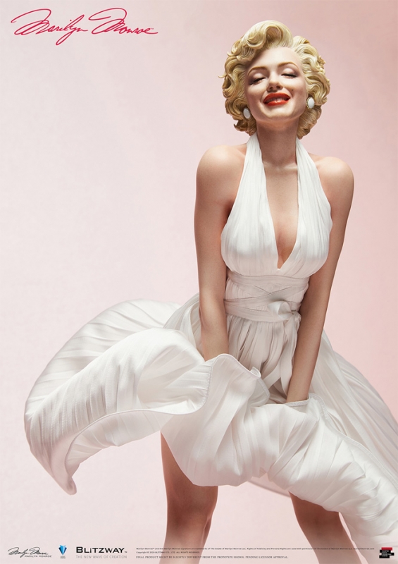 Marilyn Monroe Superb 1/4 Scale 18 Inch Tall Statue with Rotating Base by Blitzway - Click Image to Close