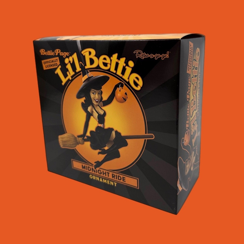 Bettie Page Li'l Bettie Witch Ornament - Midnight Ride - Click Image to Close