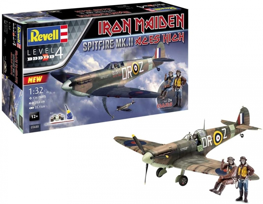 Iron Maiden Spitfire Mk.II Aces High 35th Anniversary Plastic Model Kit by Revell Germany - Click Image to Close