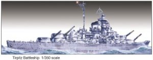 Tirpitz Battleship 1/350 Scale Model Kit by Lindberg