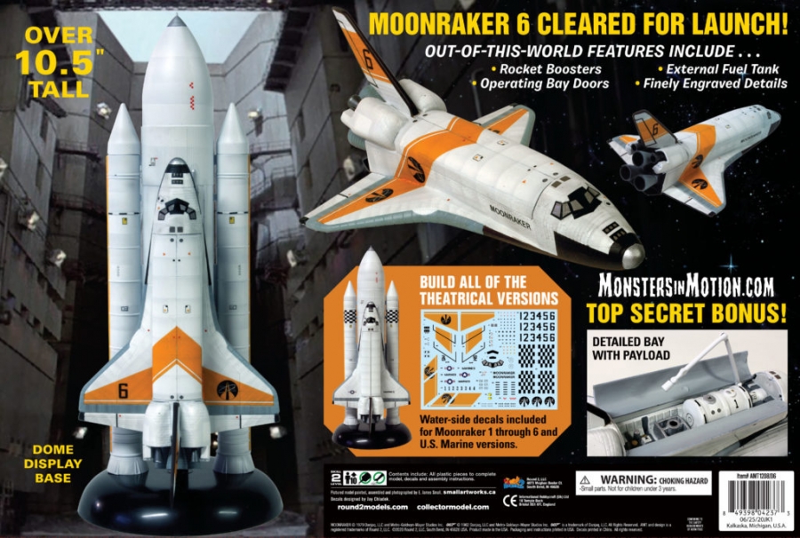 James Bond 007 Moonraker 1/200 Scale Space Shuttle with Booster Rocket Model Kit RE-Issue - Click Image to Close