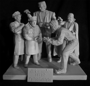 A.C. Meet Frank Aurora Monster Scenes Scale Production Photo 5 Figure Model Kit