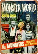 Munsters Monster World 1964 Metal Sign 9" x 12"