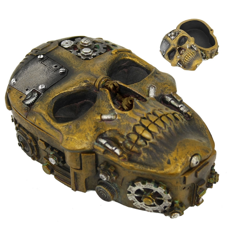 Steampunk Skull Stash Box - Click Image to Close