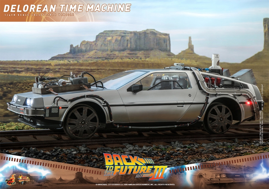 Back to the Future III Delorean Time Machine 1/6 Scale Replica by Hot Toys - Click Image to Close