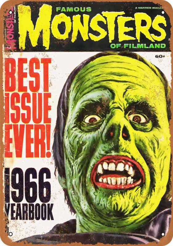 Famous Monsters of Filmland 1966 Metal Sign 9" x 12" - Click Image to Close