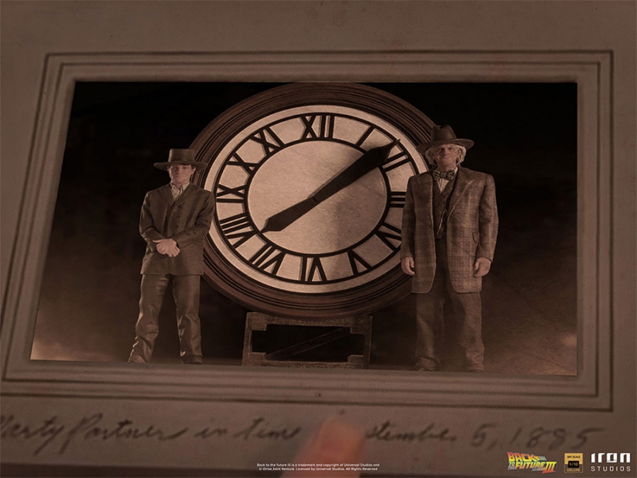 Back to the Future Marty and Doc at the Clock Deluxe Statue - Click Image to Close