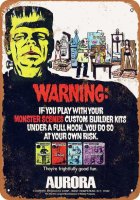 Aurora Monster Scenes Model Kits 10" x 14" Metal Sign