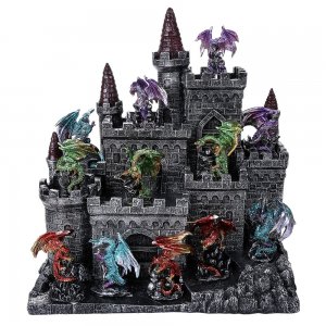 Medieval Castle with 12 Dragon Figures Set