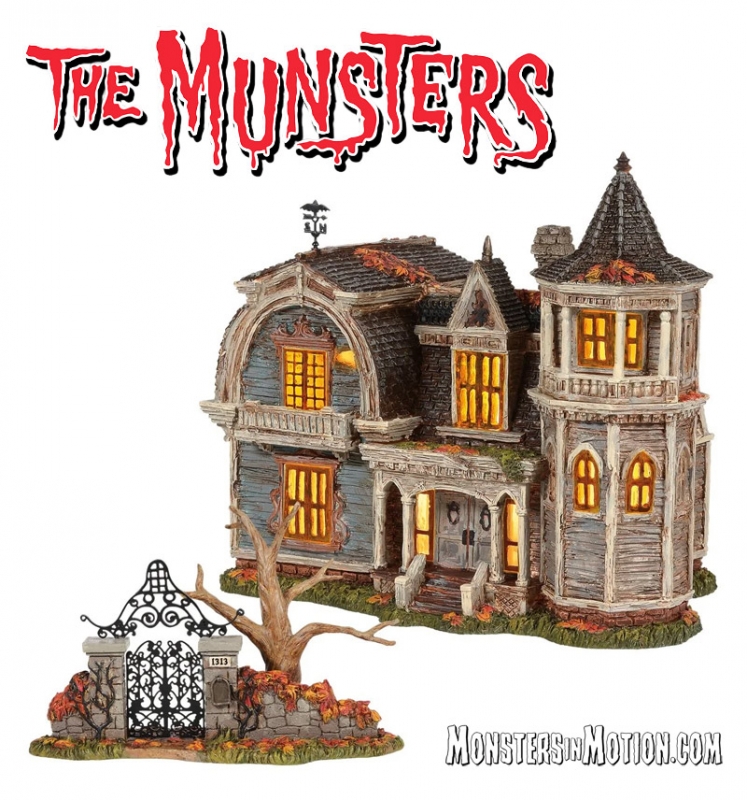 Munsters Village 1313 Mockingbird Lane Light-Up Statue by Hot Properties - Click Image to Close