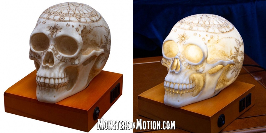 Astrology Skull Lamp with LED and USB Charging Ports - Click Image to Close