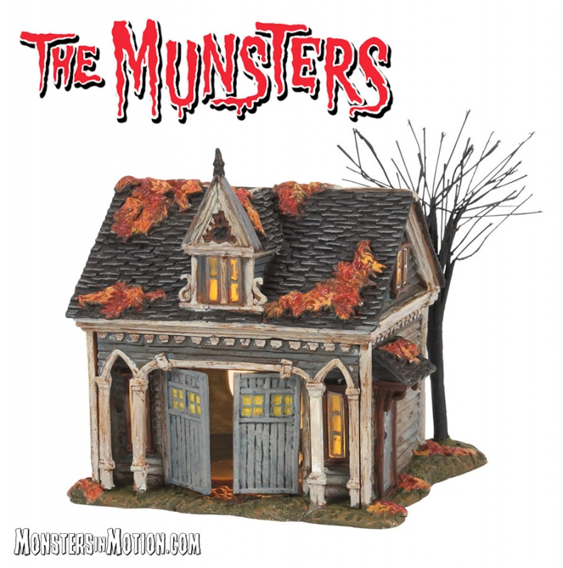 Munsters Village Carriage House Light-Up Statue by Hot Properties - Click Image to Close