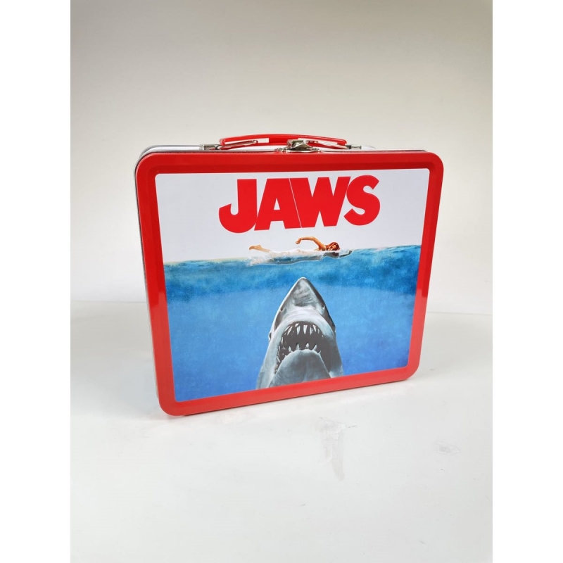 Jaws 1975 Tin Tote Lunch Box WITH Thermos - Click Image to Close