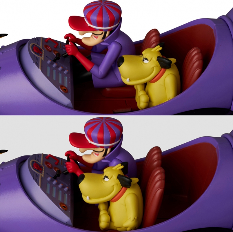 Wacky Races Mean Machine MAFEX Vehicle Replica with Dick Dastardly and Muttley - Click Image to Close