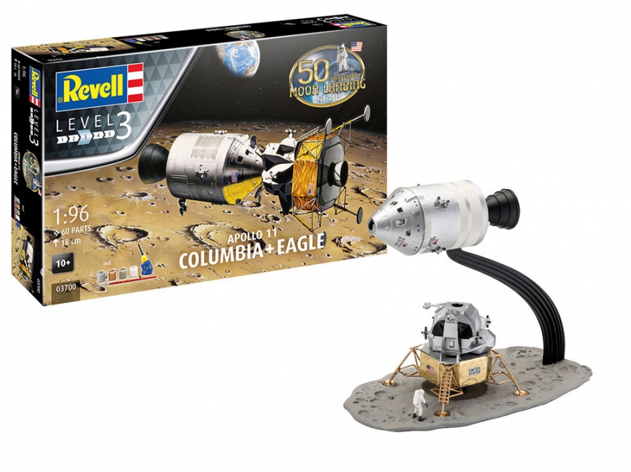  Apollo 11 Columbia & Eagle Lunar Module Eagle 50th Anniversary 1/96 Model Kit - Click Image to Close