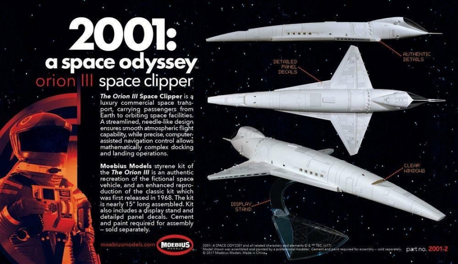 2001: A Space Odyssey Orion Space Clipper 1/160 Scale Model Kit by Moebius - Click Image to Close