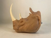 10,000 B.C. Silicone Rhinoceros Head Prop