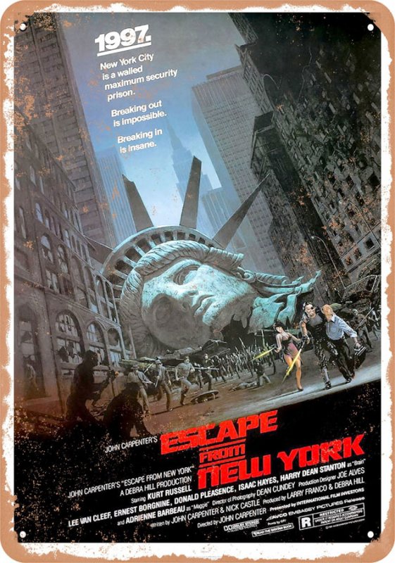Escape from New York #1 1981 10" x 14" Metal Sign - Click Image to Close