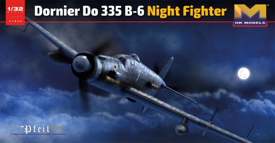 Dornier Do 335 B-6 Night Fighter Aircraft 1/32 Scale Model Kit by HK - Click Image to Close