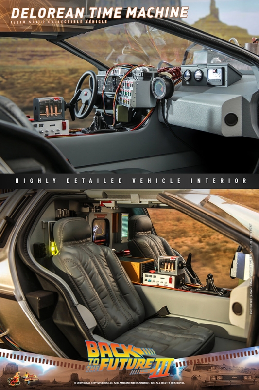 Back to the Future III Delorean Time Machine 1/6 Scale Replica by Hot Toys - Click Image to Close