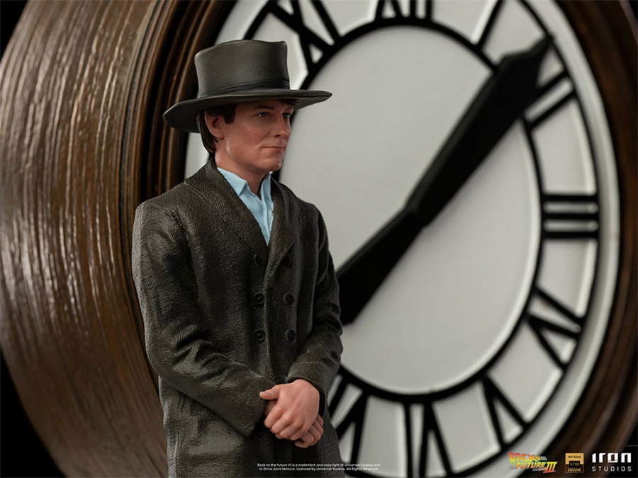 Back to the Future Marty and Doc at the Clock Deluxe Statue - Click Image to Close