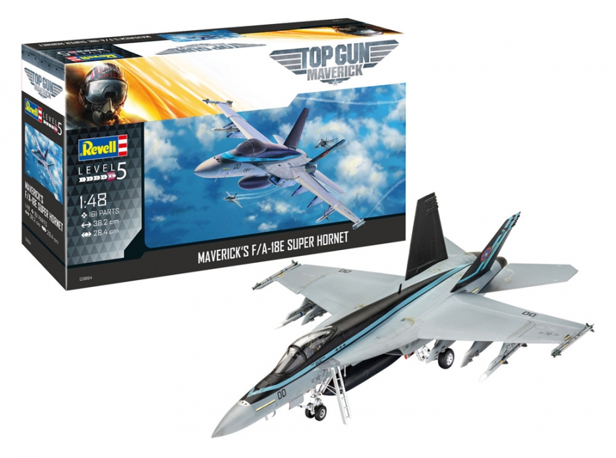 Top Gun Maverick Maverick's F/A-18E Super Hornet 1/48 Scale Model Kit by Revell - Click Image to Close