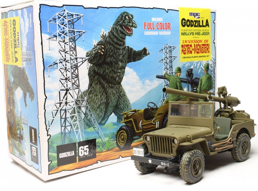 Godzilla Army Jeep 1/25 Scale Model Kit - Click Image to Close