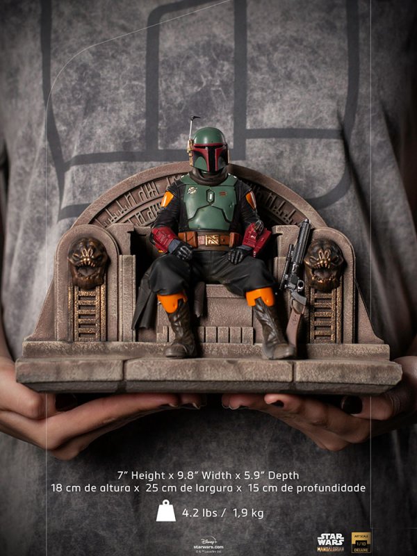 Star Wars Boba Fett on Throne Deluxe 1/10 Scale Statue - Click Image to Close
