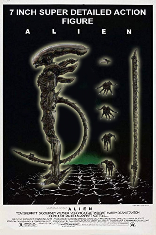 Alien 1979 Xenomorph 7" Tall 1/12 Scale Figure by 52 Toys - Click Image to Close