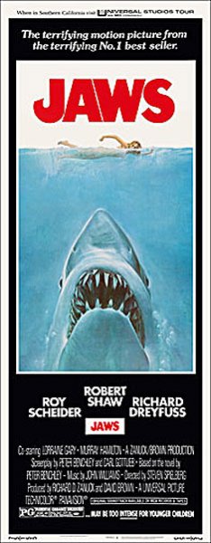 Jaws 1975 Insert Card Poster Reproduction