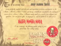 Aurora Master Model Maker Contest Certificate Reproduction