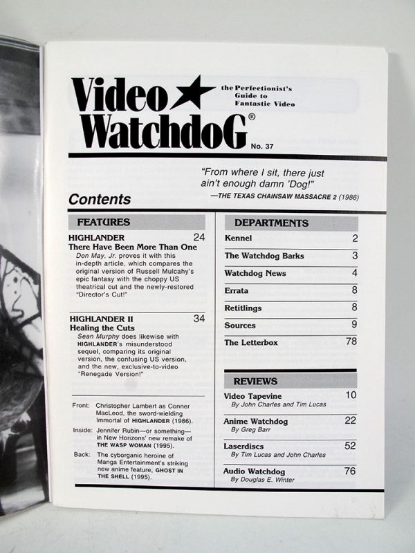 Video Watchdog #37 Special Highlander Issue plus James Bond - Click Image to Close
