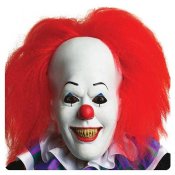 It Pennywise The Clown Overhead Latex Mask with Hair Stephen King It Pennywise The Clown Overhead Latex Mask with Hair Stephen King