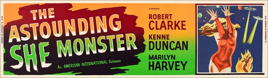 Astounding She Monster (1957) 36" x 10" Theater Banner Poster - Click Image to Close