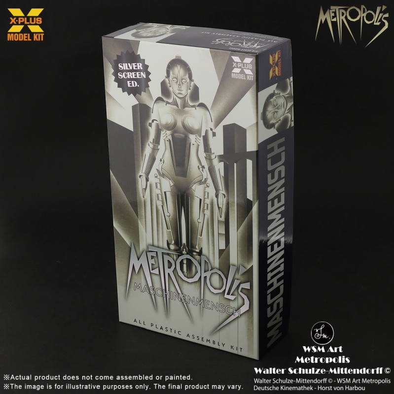 Metropolis Maria 1/8 Scale Silver Screen Ed. Plastic Model Kit by X-Plus - Click Image to Close