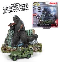 Godzilla Ground Assualt Facade with Willys MB 1/64 Die-cast Jeep by Johnny Lighting