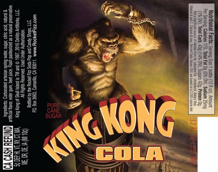 Full King Kong Cola Rare Soda Bottle 