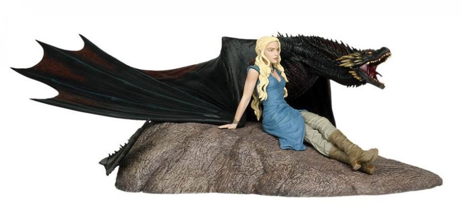 Game of Thrones Daenerys and Drogon 18" Statue - Click Image to Close
